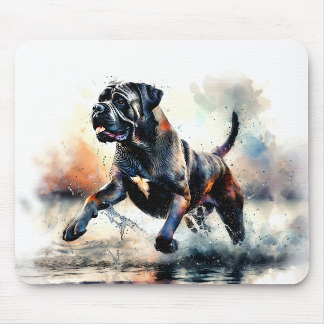 Mousepad Cane Corso de Cane, com uma aquarela (Frente)