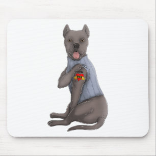 Mousepad Cane Corso Eu Amo Mamãe Tatuagem Camiseta de cão E