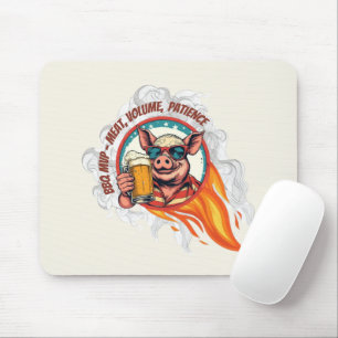 Mousepad Caneca de cerveja de porco engraçada do 4 de julho