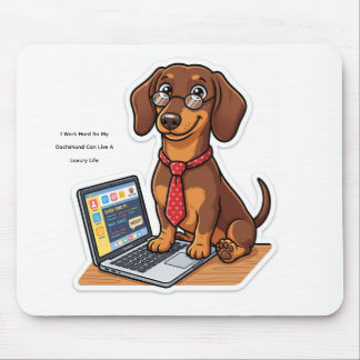 Mousepad Caneca Personalizada Funny Work Hard Dachshund