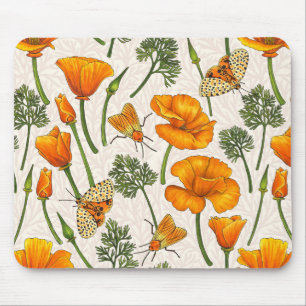 Mousepad Canecas e mariposas da Califórnia em branco 2