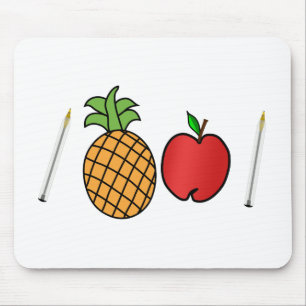 Mousepad caneta da maçã do abacaxi da caneta