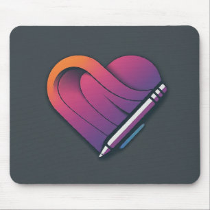 Mousepad Caneta de símbolos de amor