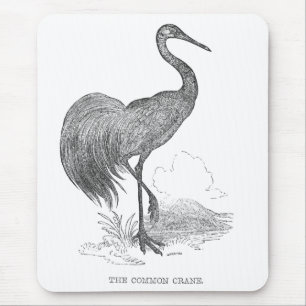 Mousepad Caneta e desenho de tinta das aves da grua-vidrada