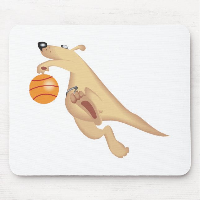 Mousepad canguru bobo que joga basquete (Frente)