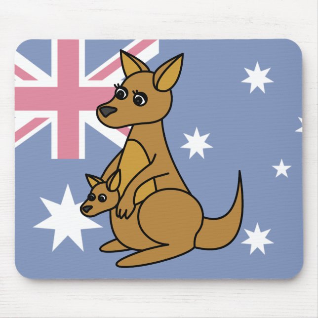 Mousepad Canguru bonito e Joey (Frente)
