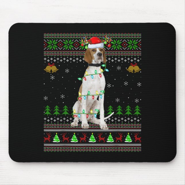 Mousepad Canino Inglês Cachorro Feio de Natal Holida (Frente)