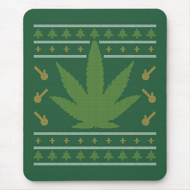 Mousepad Cannabis Ugly Sweater (Frente)
