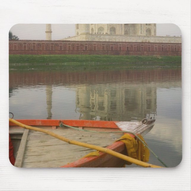 Mousepad Canoa na água com Taj Mahal, Agra, Índia (Frente)