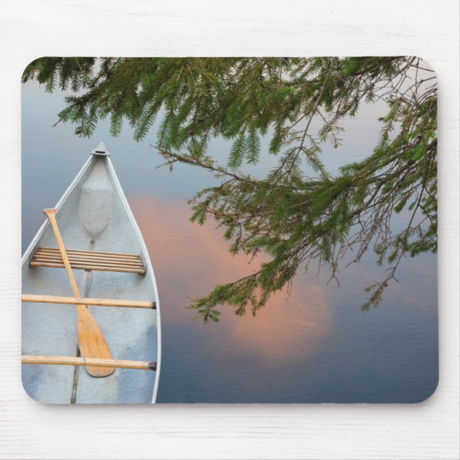 Mousepad Canoa no lago ao pôr do sol, Canadá (Frente)