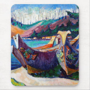 Mousepad Canoas da Guerra da Pintura da Emily Carr, canoas 