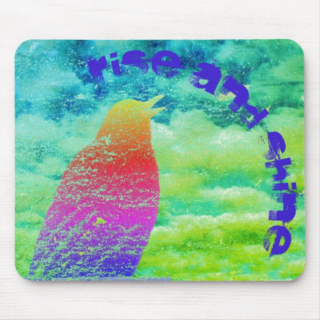 Mousepad Cantando o Pássaro Arco-Íris com seu texto (Frente)