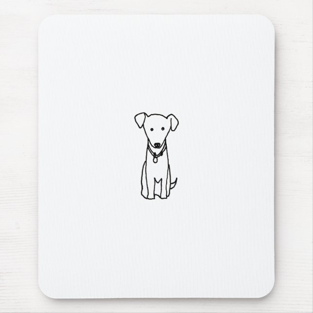 Mousepad Cão - a lápis bonito design do divertimento do (Frente)
