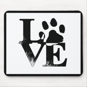 Mousepad Cão Animal Pak Imprime Tipografia Puppy Love