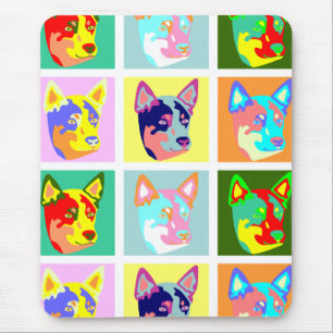 Mousepad Cão australiano do gado do pop art
