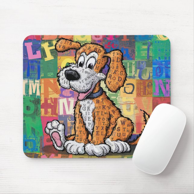Mousepad Cão Cartoon (Com mouse)