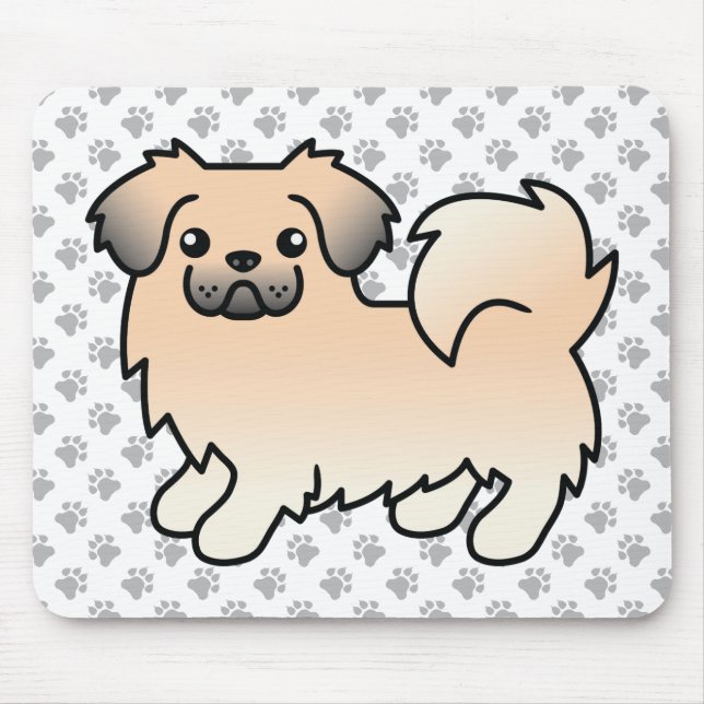 Mousepad Cão Cartoon Tibetano Spaniel Sable Creme & Patas (Frente)
