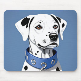 Mousepad Cão Dalmático Vestindo uma coleira azul