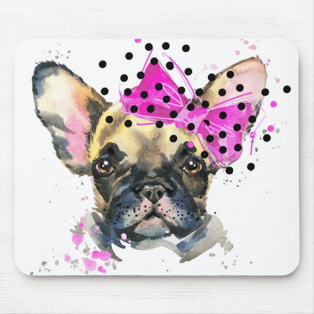 Mousepad Cão de Bull do francês de Cutie (Frente)