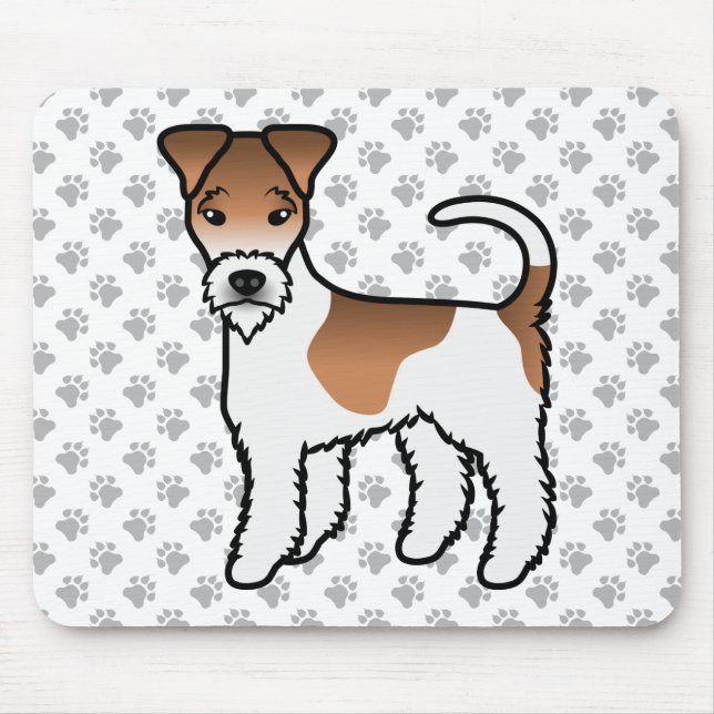 Mousepad Cão-De-Cartografia Branco E Com Fios Brancos Fox T (Frente)