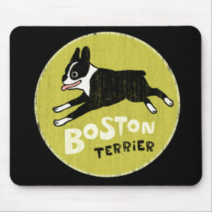 Mousepad Cão de Cartoon de Boston Terrier Cão Energetico