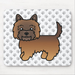 Mousepad Cão-de-Cartoon de Coroa Vermelha Cairn Terrier