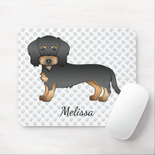 Mousepad Cão De Dachshund Com Cabos Pretos E Tan