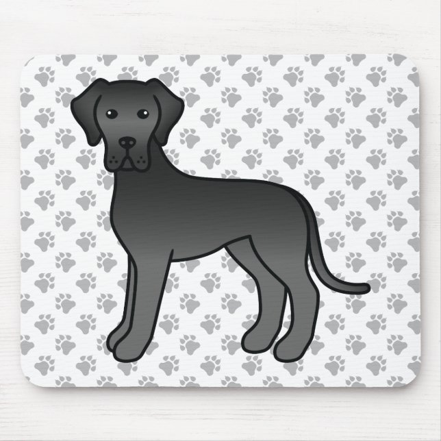 Mousepad Cão de desenho animado fofo da raça Great Dane pre (Frente)