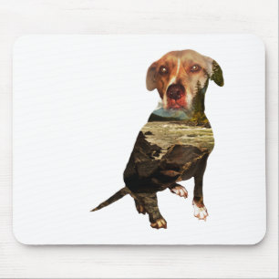 Mousepad cão de dupla exposição