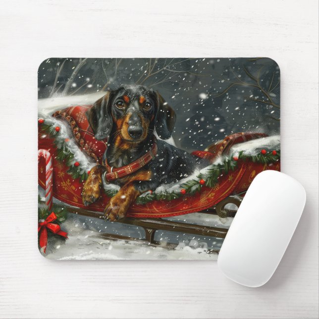 Mousepad Cão de Natal Festivo (Com mouse)