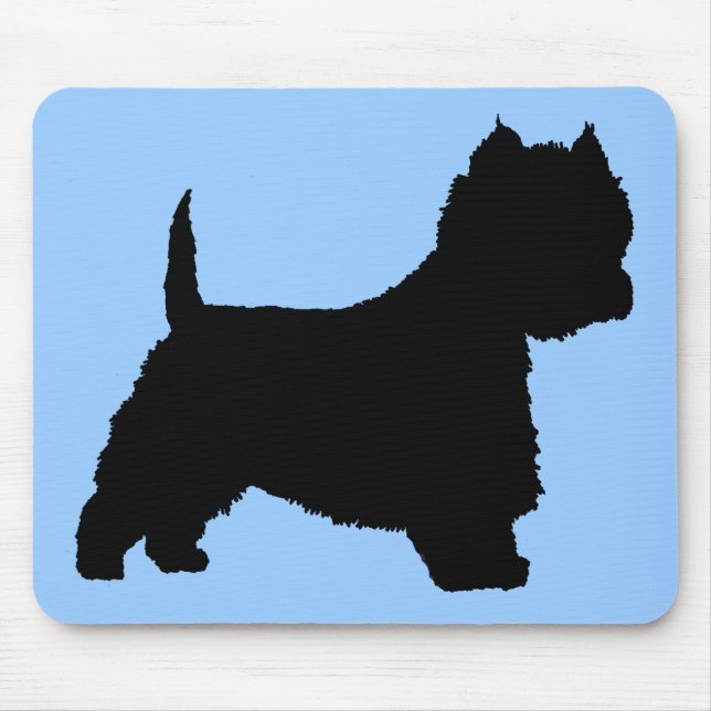 Mousepad Cão de Westie (preto) (Frente)