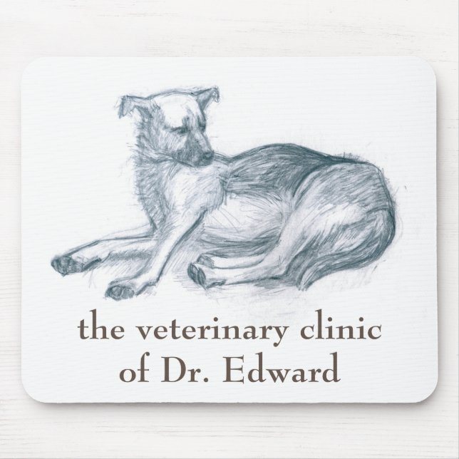 Mousepad Cão. desenho do lápis. (Frente)