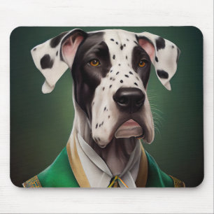 Mousepad Cão Dogue Alemão vestido para o Dia de São Patríci