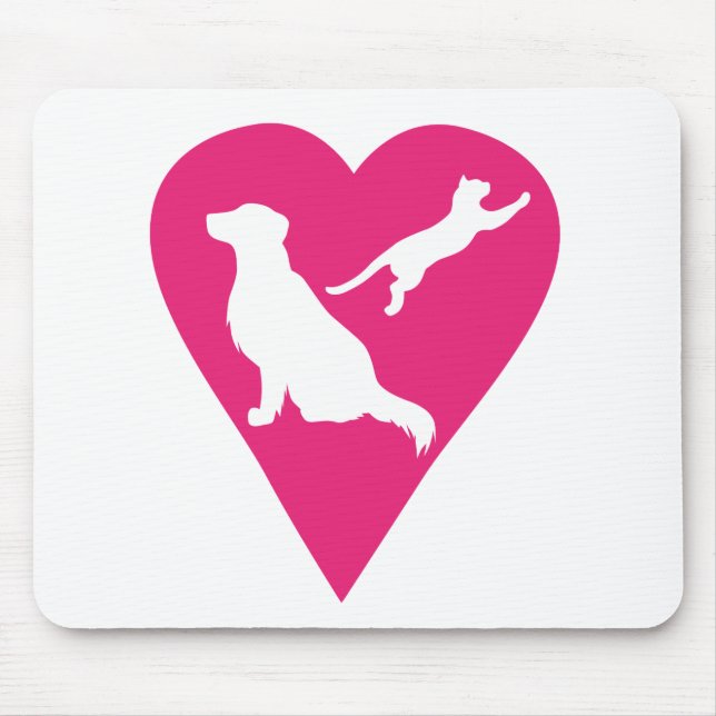 Mousepad Cão e Coração de Gato (Frente)