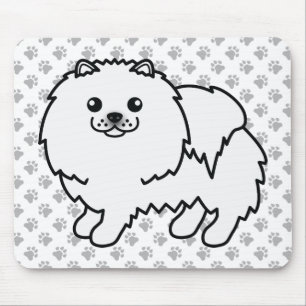 Mousepad Cão e patas brancas Pomeranianas