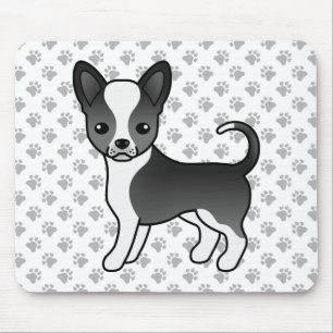 Mousepad Cão e patas, Casaco, preto e branco, suave, Chihu