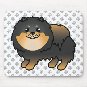 Mousepad Cão e patas, de cor branca, preto e castanho