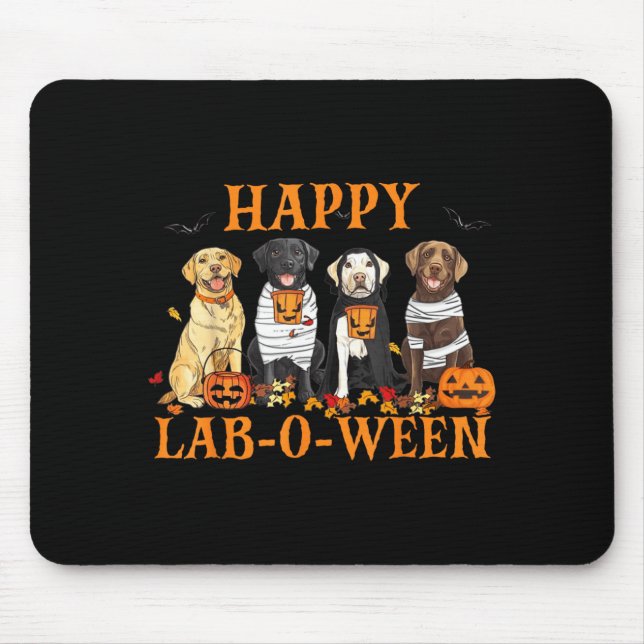 Mousepad Cão Feliz Lab-O-Ween Labrador Temporada de Hallowe (Frente)