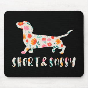 Mousepad Cão floral de Dachshund, pequeno e assado