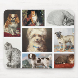 Mousepad Cão Gato Pets 8 Foto Retrato Collage Keepsasait