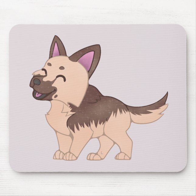 Mousepad Cão German shepherd Kawaii (Frente)