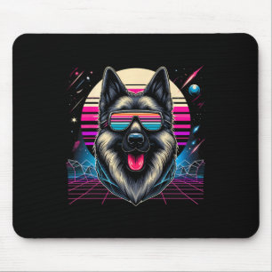 Mousepad Cão legal Retrofuturismo Estilo de Arte C