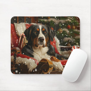 Mousepad Cão Montanhês Suíço Maior Natal Festivo