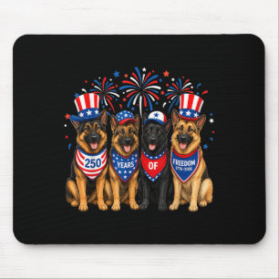 Mousepad Cão Pastor Alemão 250 Anos Americano 1776 2026