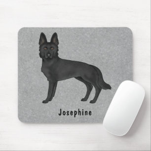 Mousepad Cão Pastor Alemão Alemão Preto E Nome Personalizad