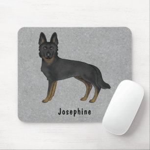 Mousepad Cão Pastor Alemão Bi-Preto E Nome Personalizado Ci