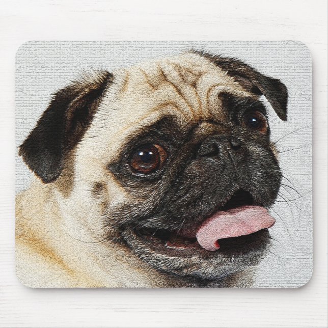 Mousepad cão pequeno bonito do pug (Frente)
