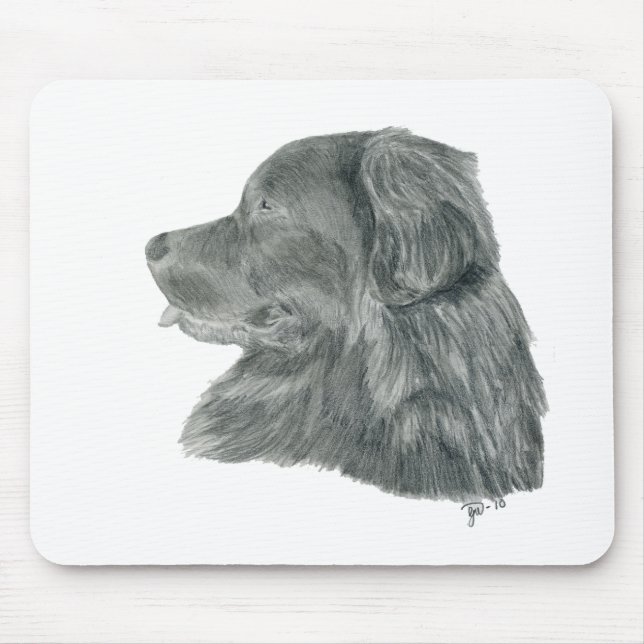 Mousepad cão preto de Terra Nova (Frente)