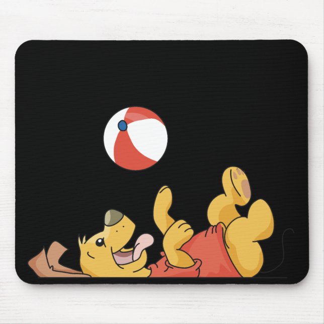 Mousepad Cão que joga com camiseta e presentes da bola (Frente)