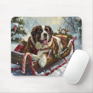 Mousepad Cão São Bernardo Natal Festivo